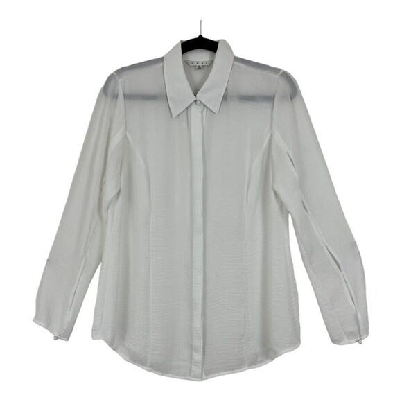 CAbi Tops - Cabi Medium White Long Sleeve Blouse Runaway Cut-Out Sleeves Style 589